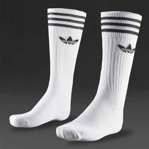Adidas Originals Solid Crew Socks White / Black White / Black for Men